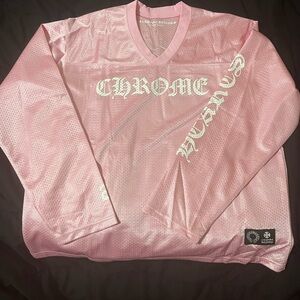 Pink Mesh Long Sleeve Shirt
